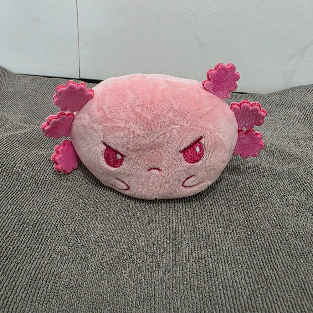 TeeTurtle Plushiverse Reversible Witch Axolot Plushie Black Happy Pink Angry New - Picture 2 of 3